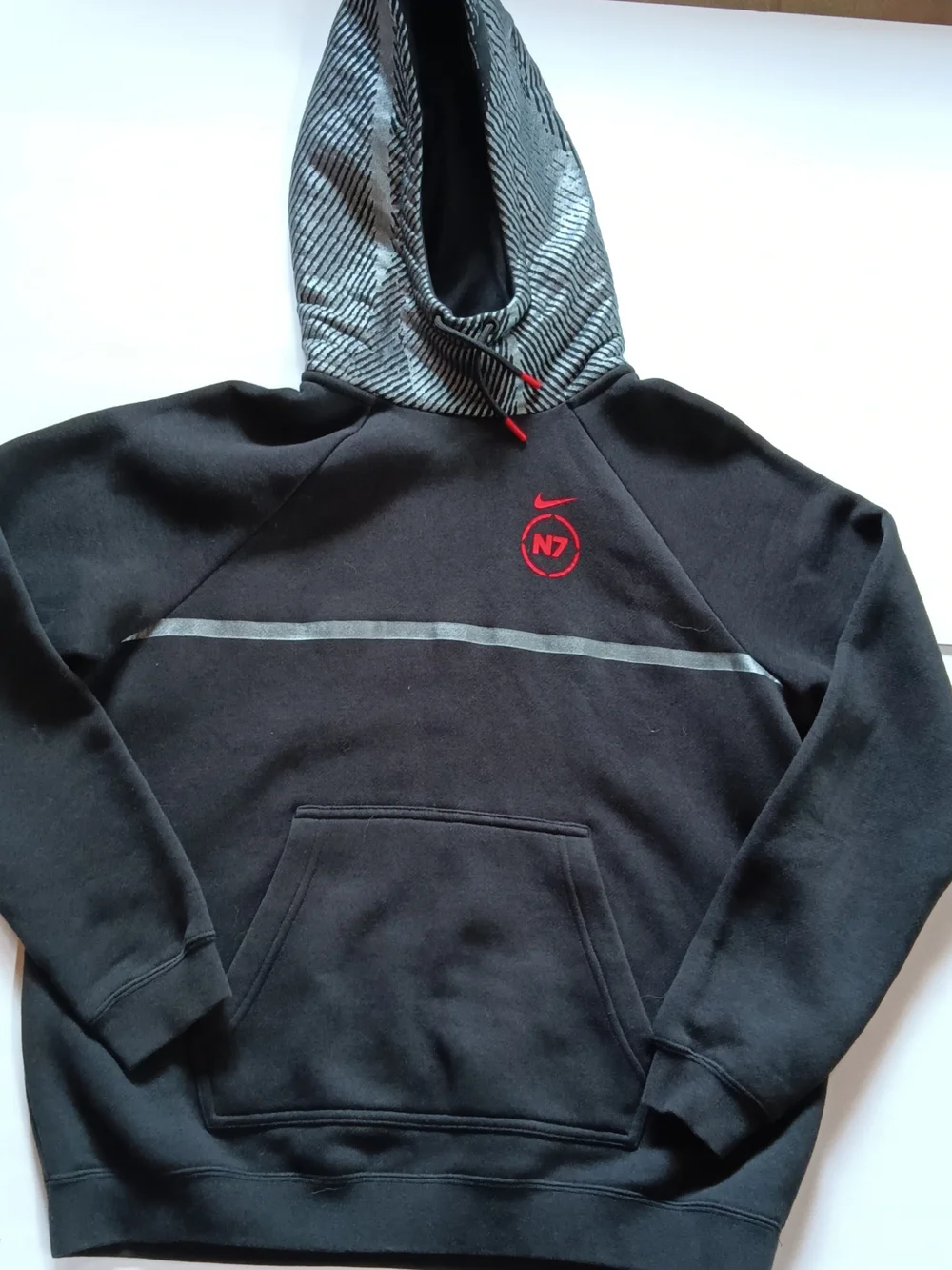 Nike Black Pullover Hoodie with Red Logo
